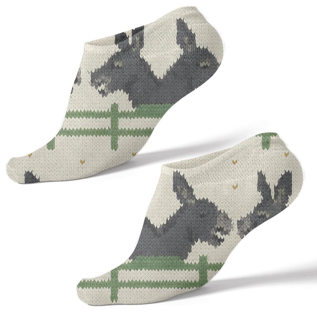 Knitted Illusion Meadow Bands, Braying Donkey custom ankle socks