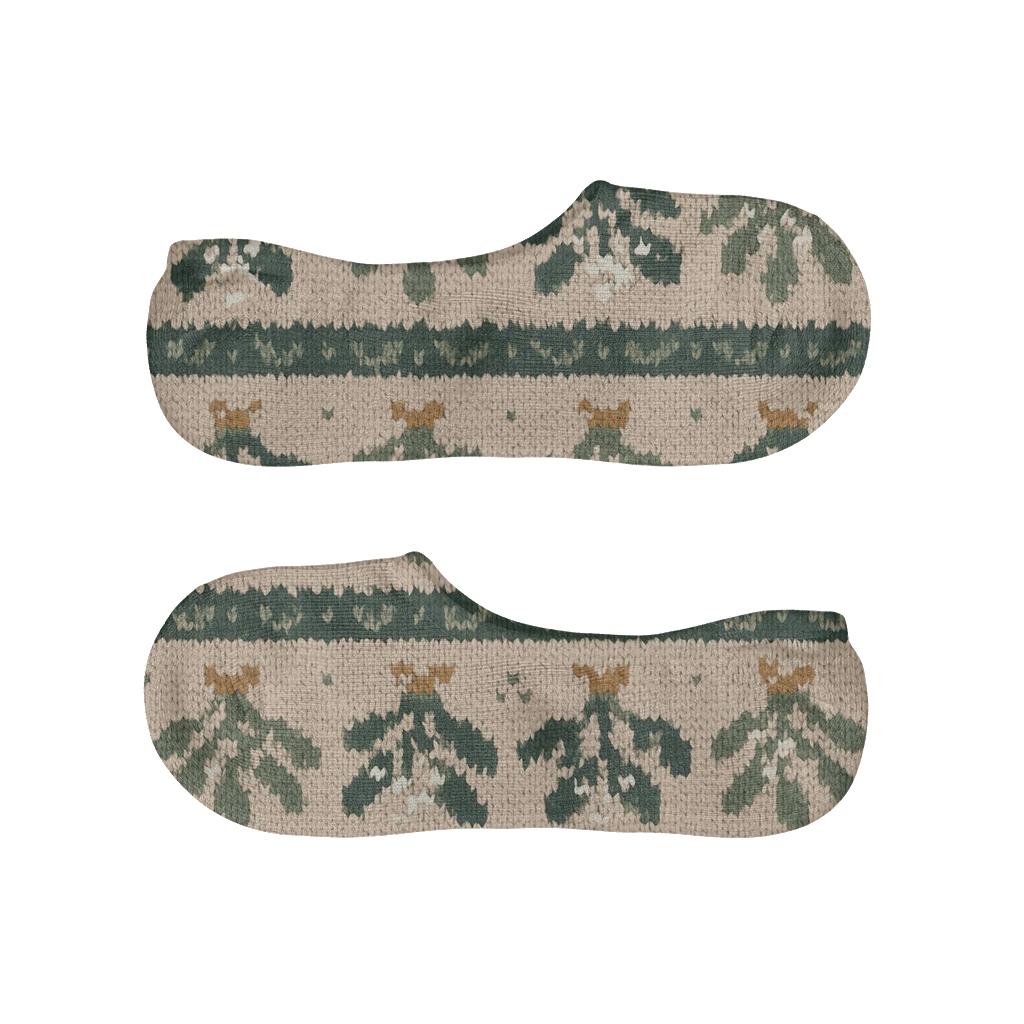 Knit Illusion Fair Isle Mistletoe Bands soft cotton no-show socks