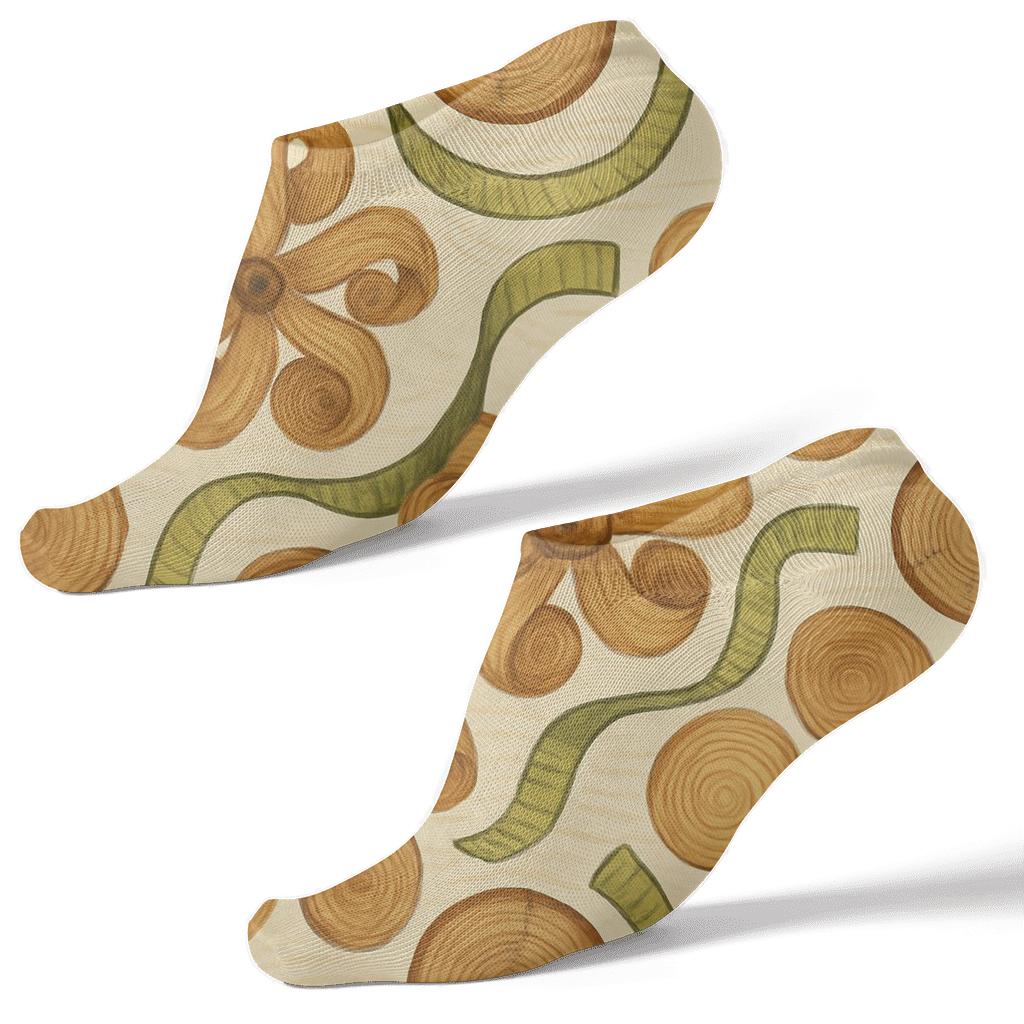 Wood Shavings Spiral Tessellation Carpenter Edition personalized ankle socks