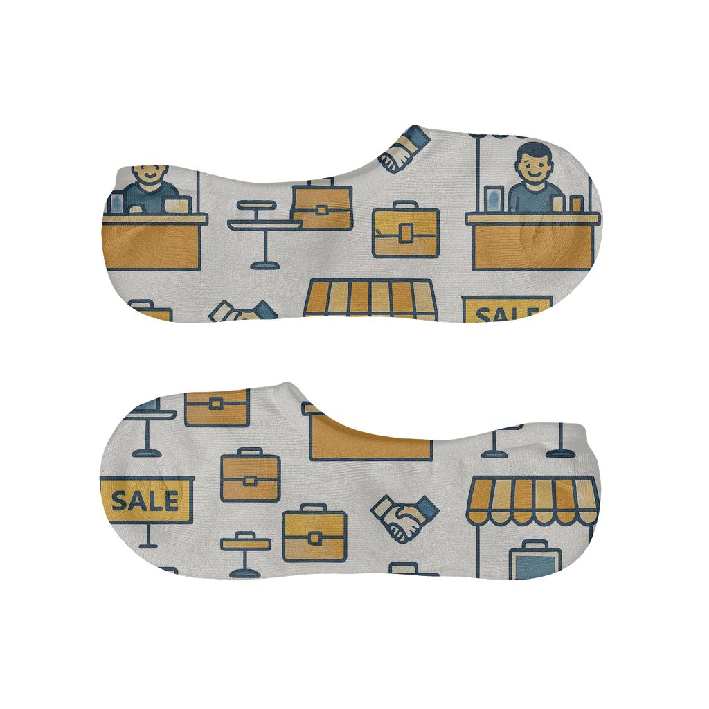 Trade Show Tiling In Salesperson Style anti-slip no-show socks