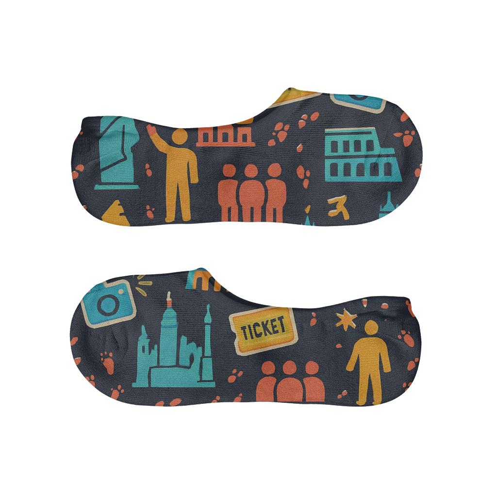 City Sticker Lattice With Tour Guide comfortable low-cut socks