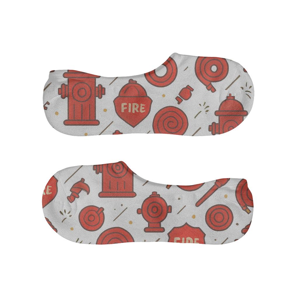 Station Badge Lattice With Fire Fighter Hydrants personalized no-show socks