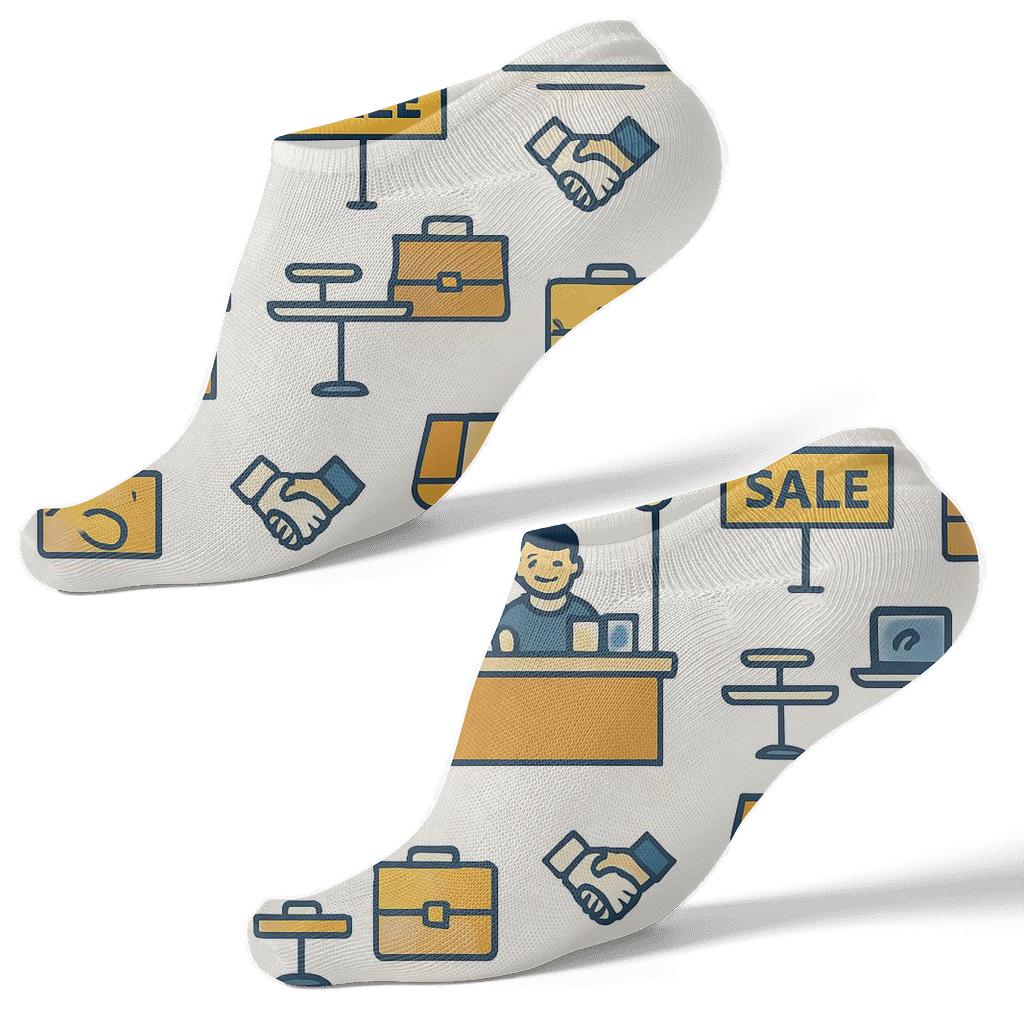 Trade Show Tiling In Salesperson Style trendy patterned ankle socks