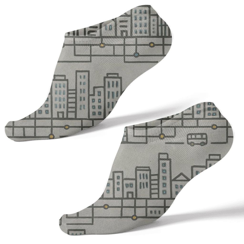 Skyline Wraparound With Urban Planner Rhythm personalized ankle socks