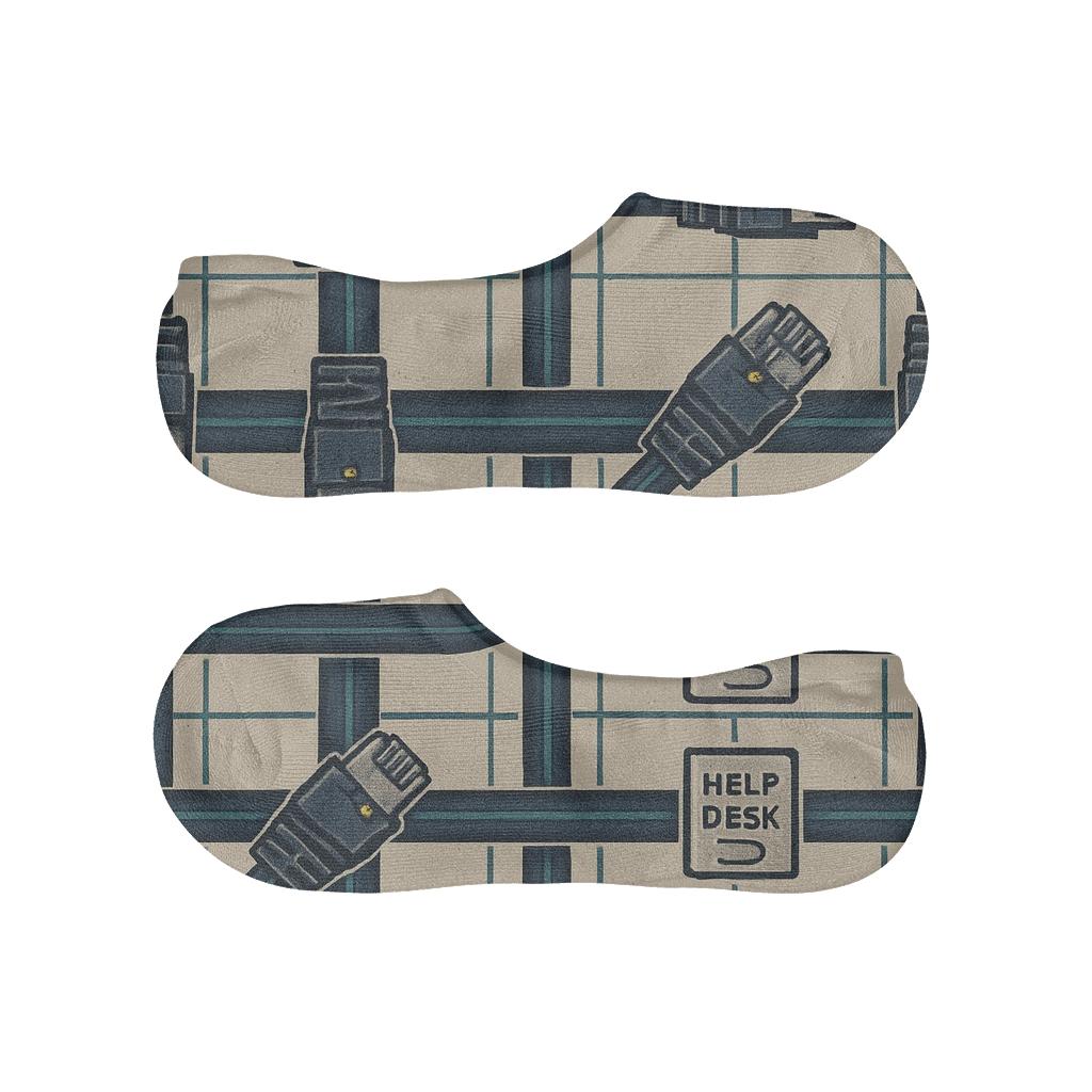 Retro Cable Tartan It Support Specialist comfortable low-cut socks