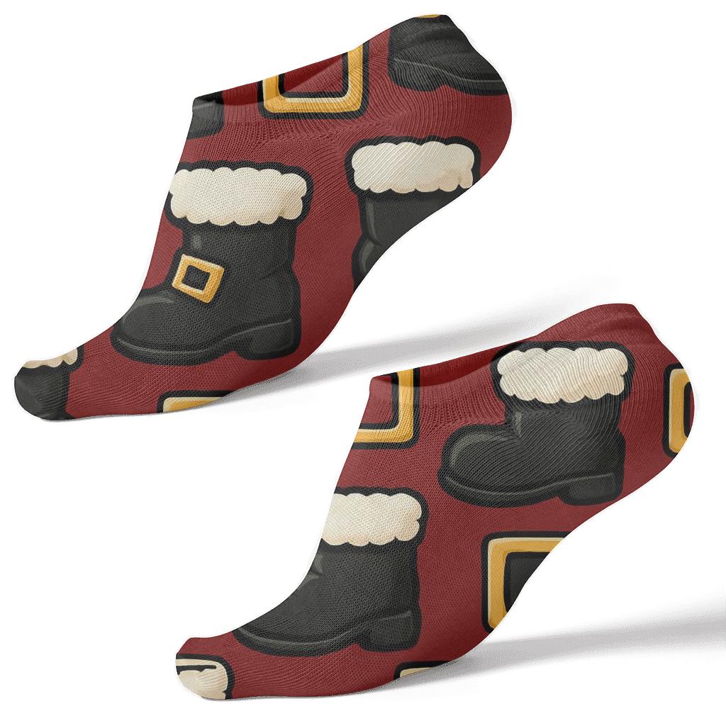 Belt Buckle Borders With Santa Boot Rhythm soft everyday ankle socks