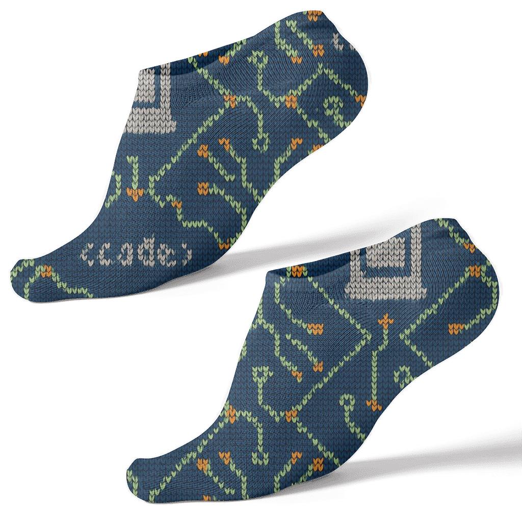 Knitted Circuit Lattice For The Software Developer custom ankle socks