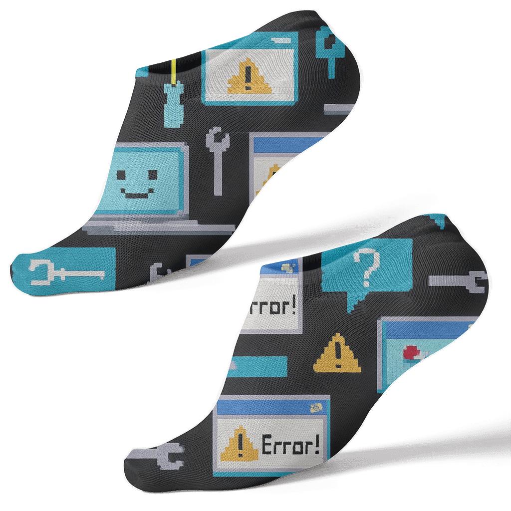 Pixel Art It Support Specialist Error Tile Parade stylish athletic ankle socks