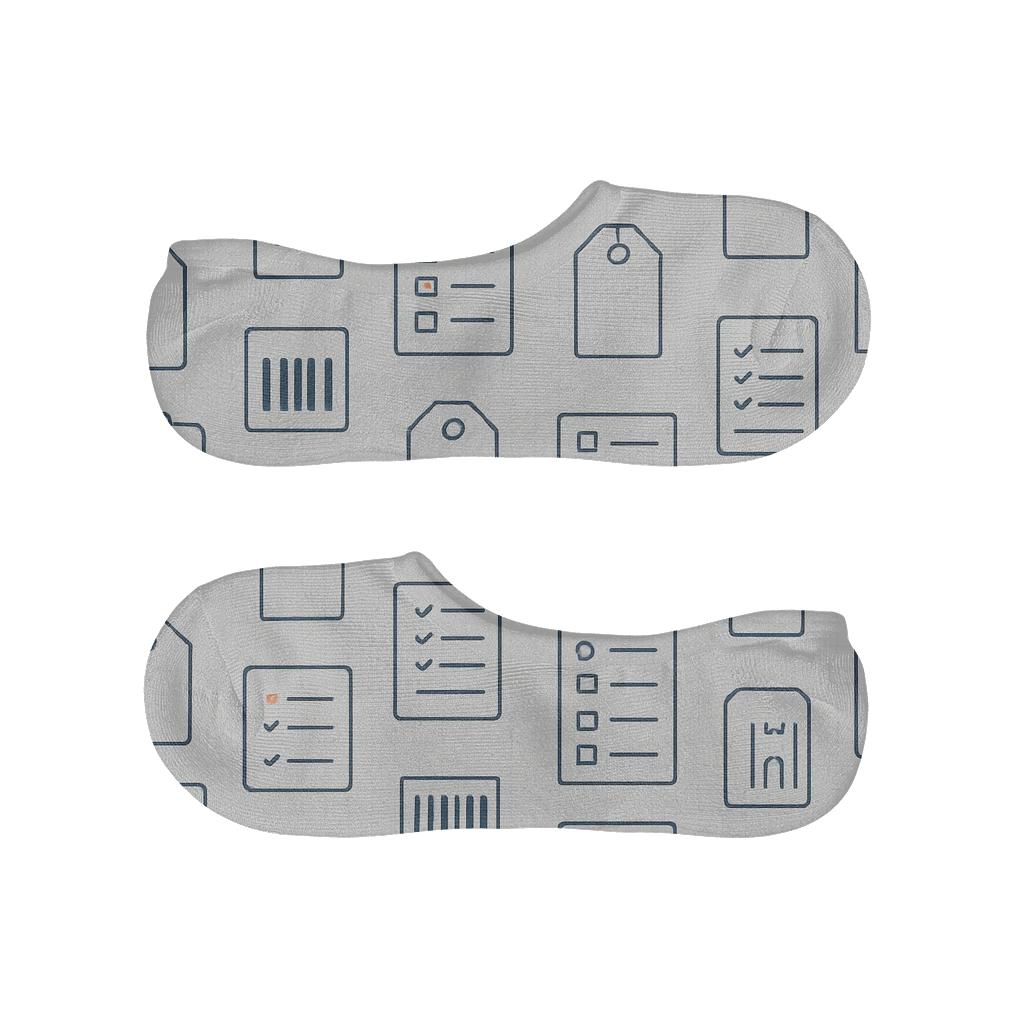 Blueprint Grid For Store And Office Manager Essentials designer printed no-show socks