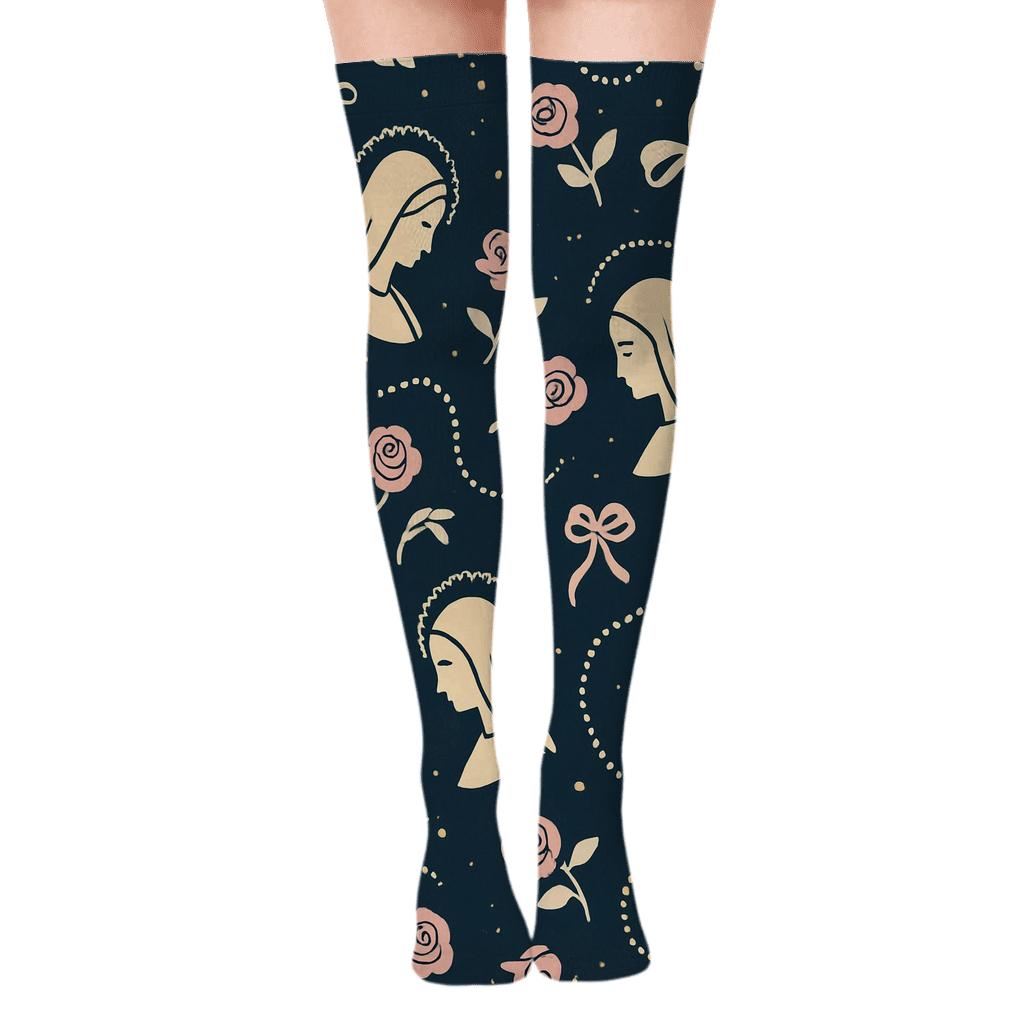 Lace Halo Mary Bonnet Scatter custom over-the-knee socks