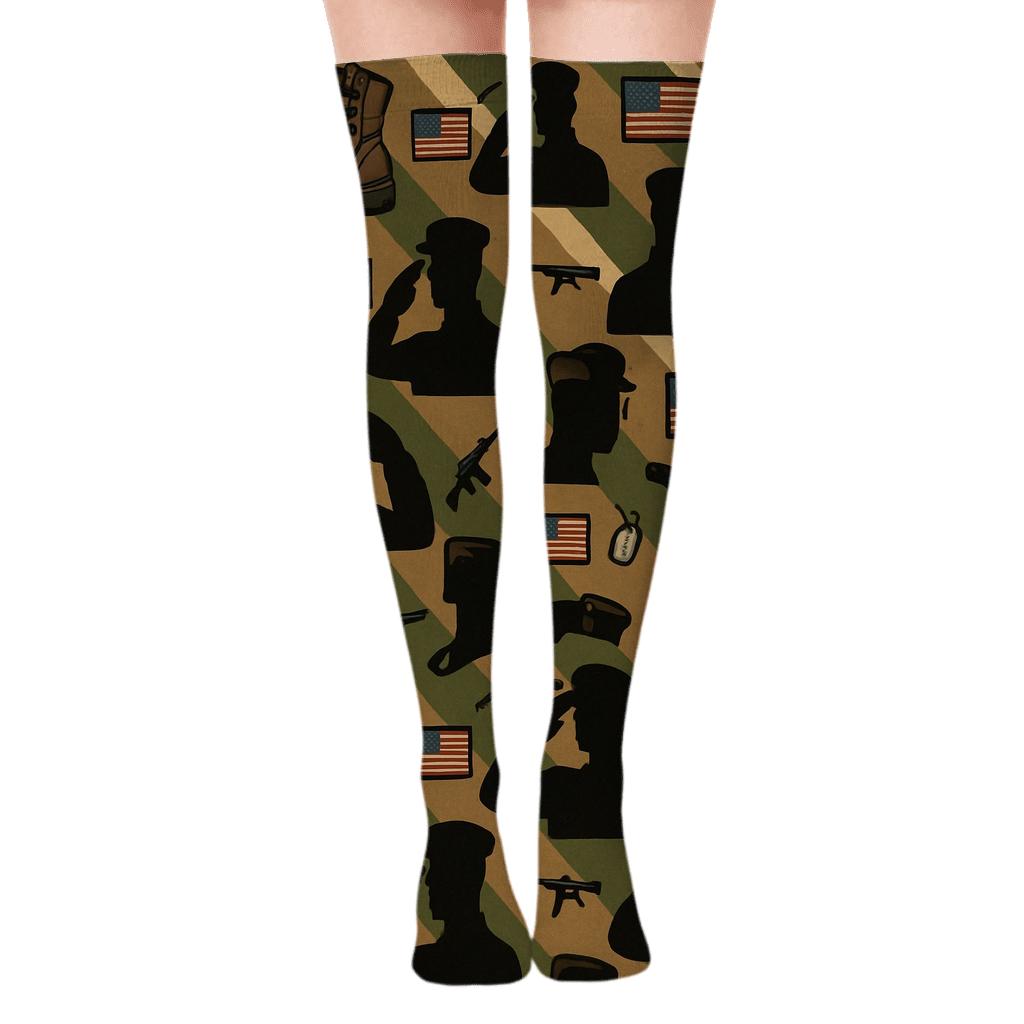 Boot March Rhythm With Soldier Silhouettes stylish fashion over-the-knee socks