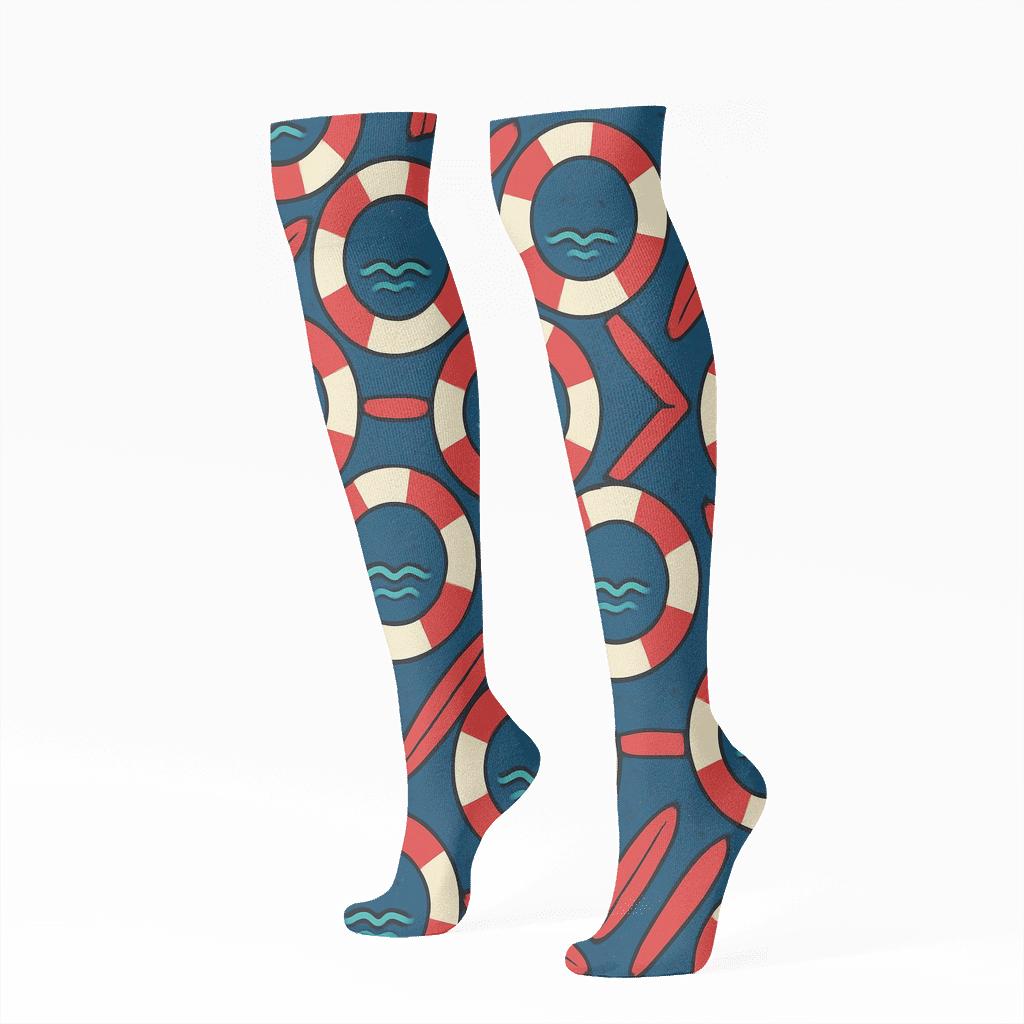 Rescue Ring Lattice With Lifeguard Rhythm premium sports knee-high socks