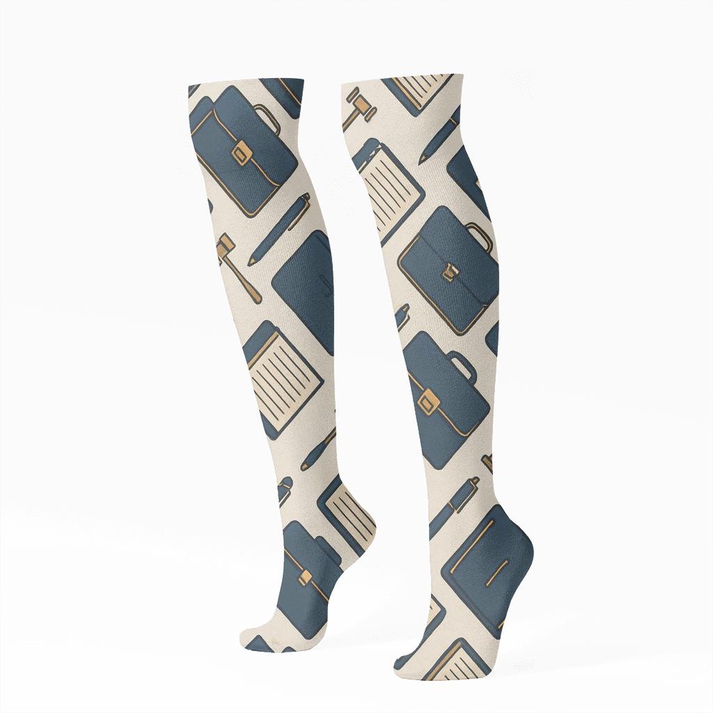 Briefcase Lattice With Paralegal Motifs custom knee-high socks