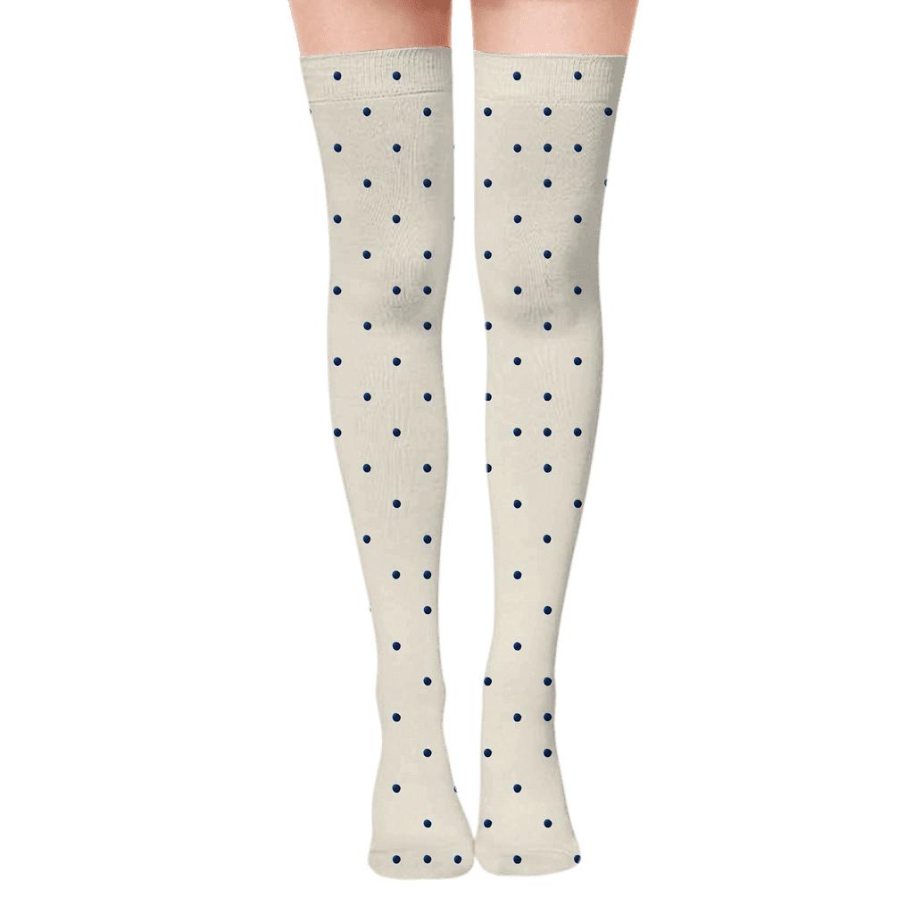 Offset Dot Lattice Over-the-Knee Socks