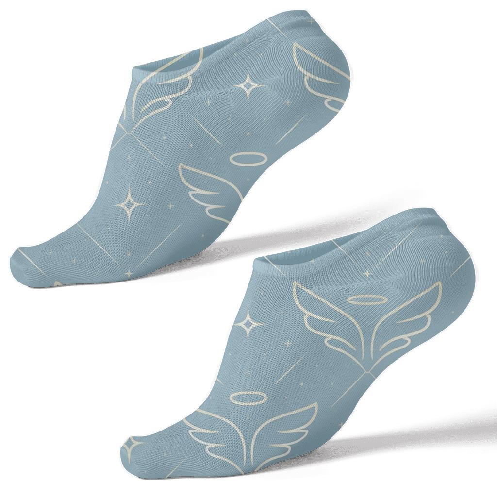 Wing Lattice With Angel Halo Accents personalized ankle socks