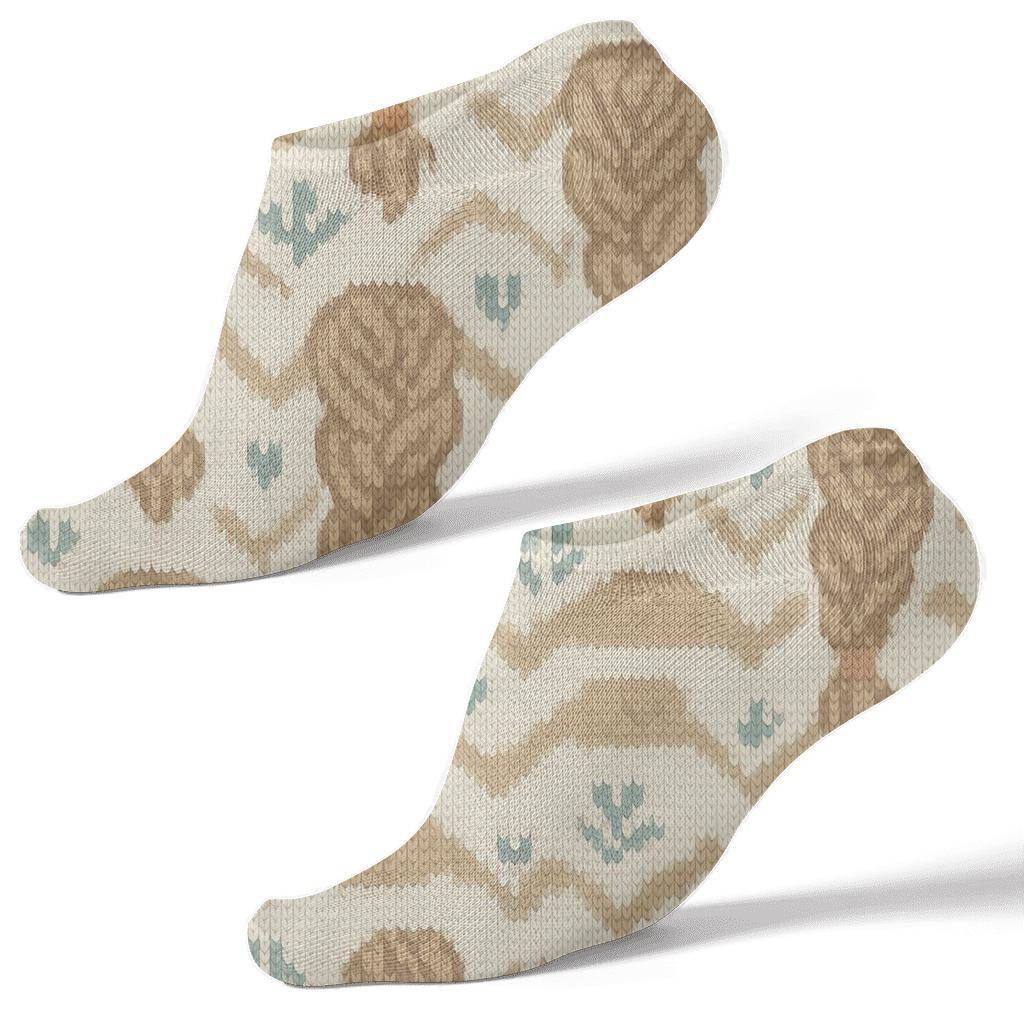Pony Tail Chevron Meadow Knit Illusion designer print ankle socks