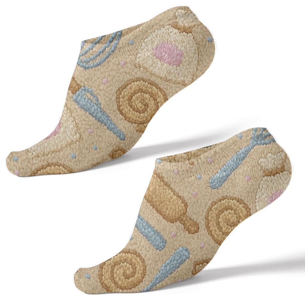 Knitted Baker Doughwave Tiles personalized ankle socks