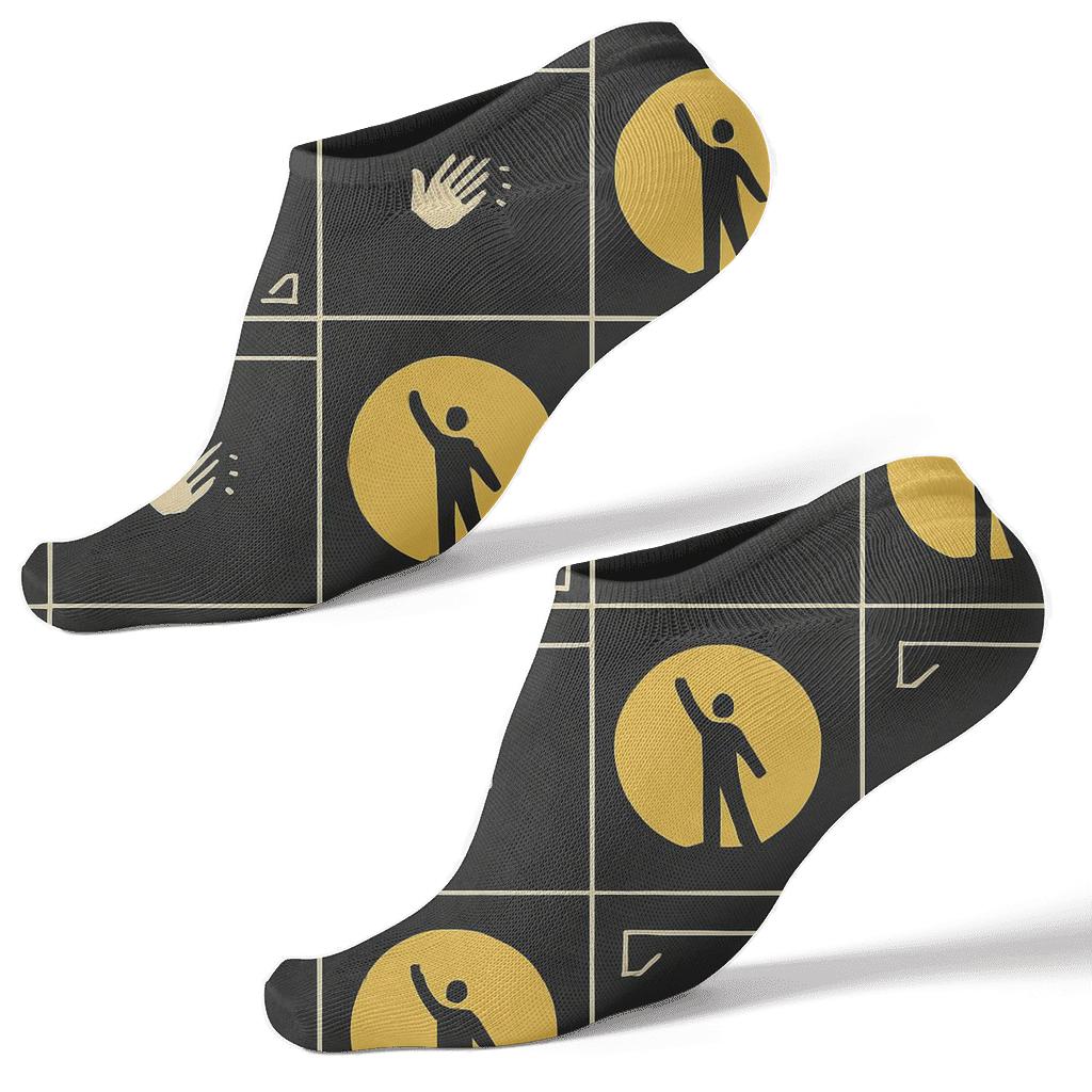 Spotlight Grid With Actor Silhouettes unique graphic ankle socks