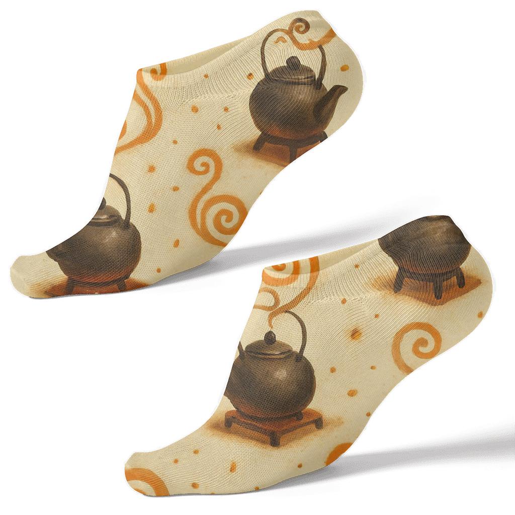 Kettle And Trivet Scatter With Heart Ember Steam unique graphic ankle socks