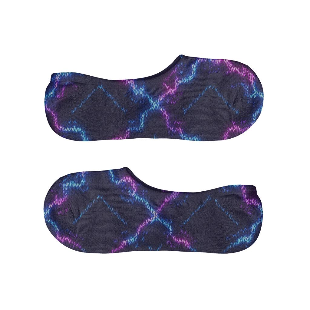 Neon Arc Quilt Tessellation custom no-show socks