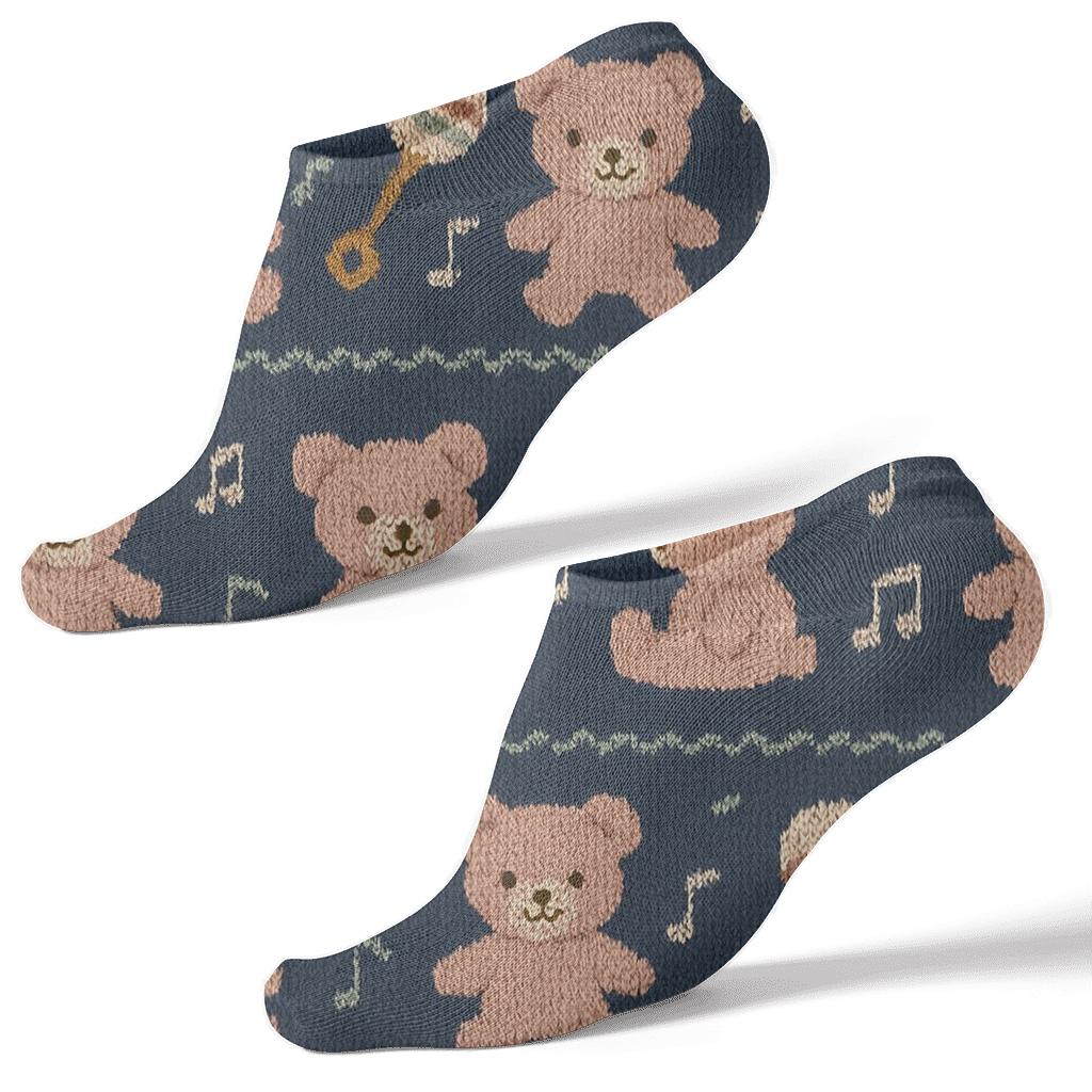 Knitted Childcare Worker Lullaby Stripe Pattern trendy patterned ankle socks