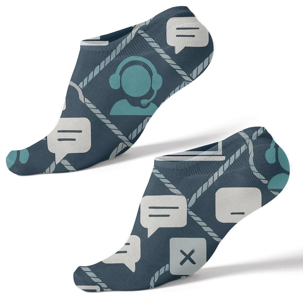 Cable Lattice With It Support Specialist Icons custom ankle socks