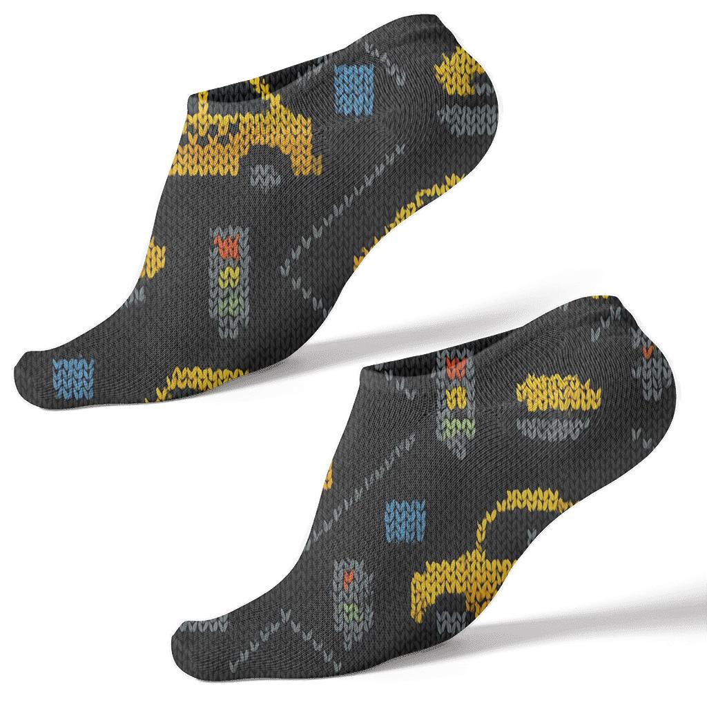 Taxi Driver Streetlight Loom Knit Pattern custom ankle socks