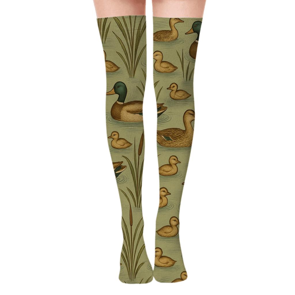 Reed Lattice Duck Parade stylish fashion over-the-knee socks
