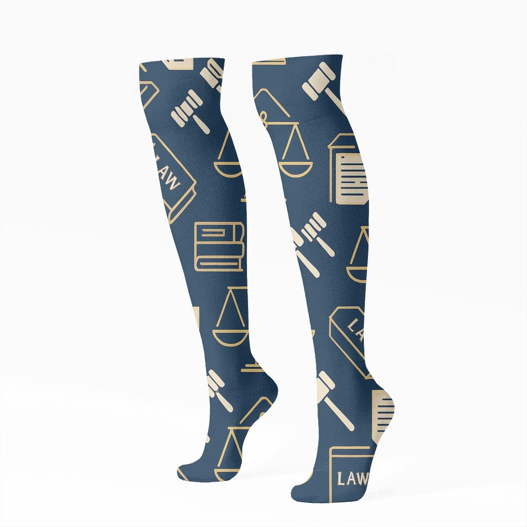 Tessellated Court Motifs For The Lawyer stylish athletic knee-high socks