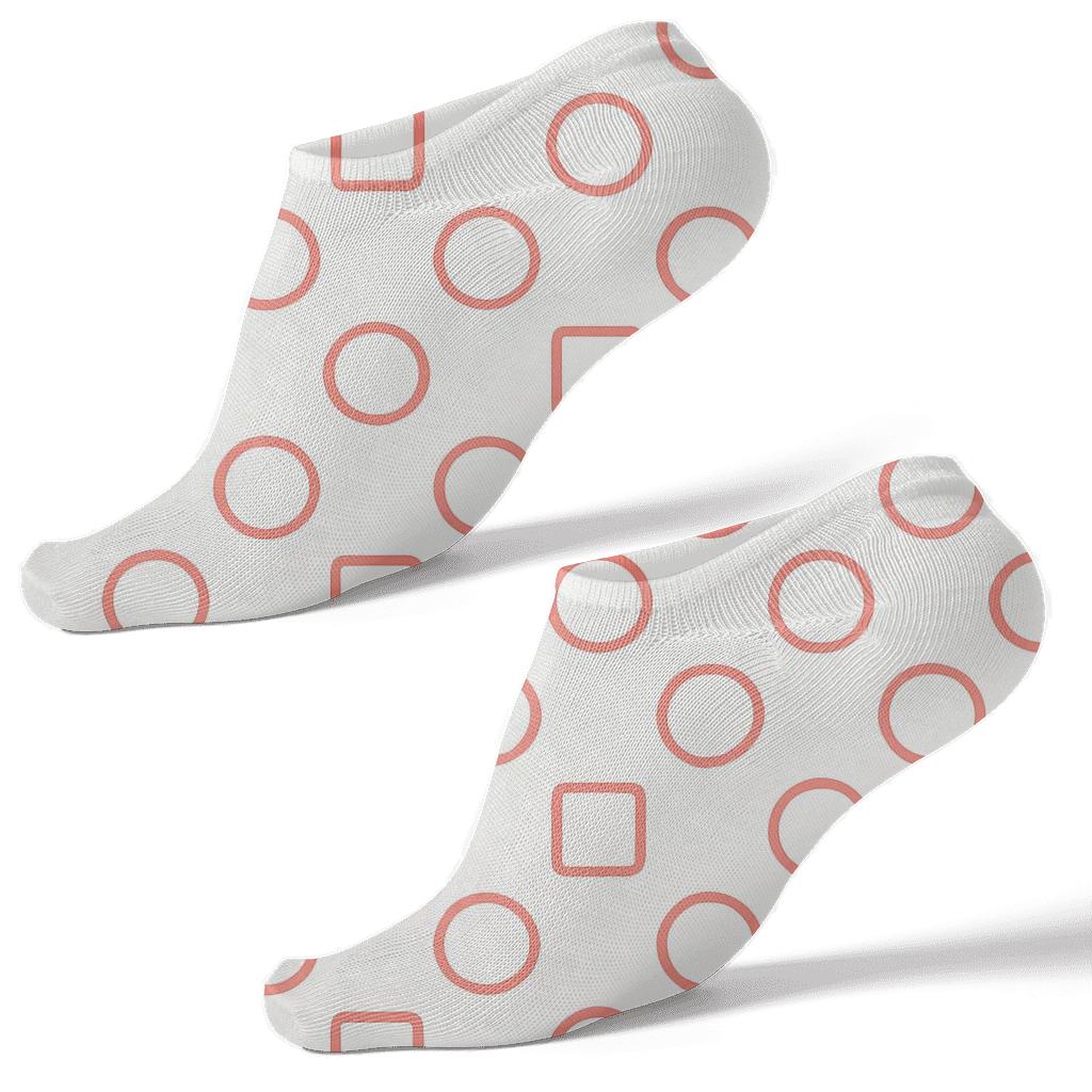 Minimal Ring Interval Grid unique graphic ankle socks