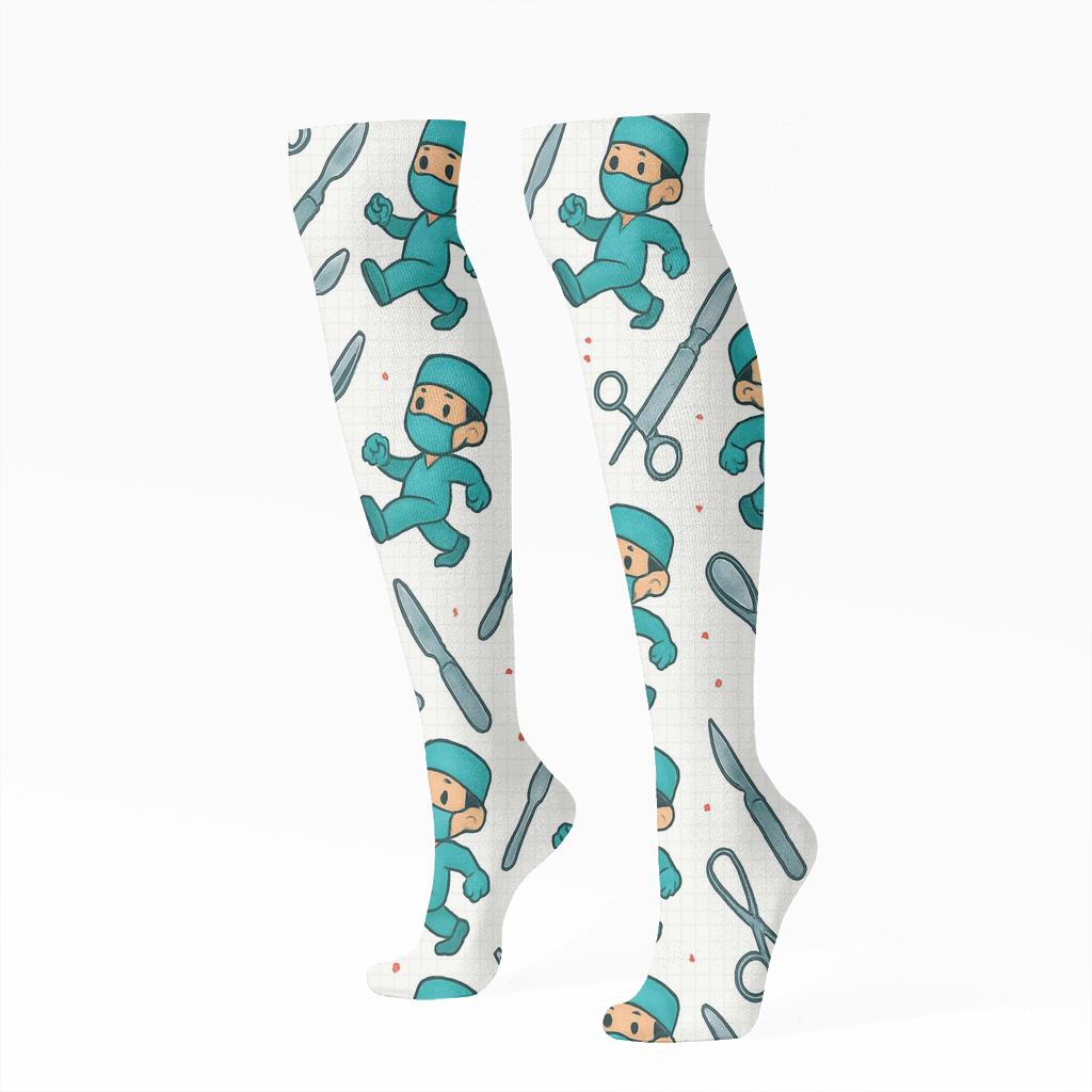 Operating Room Parade With Surgeon Rhythm personalized knee-high socks