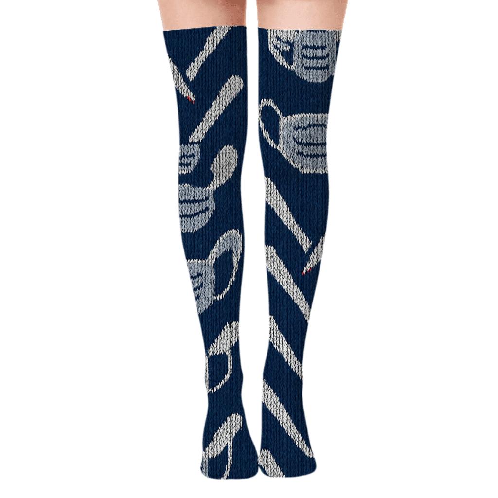Surgeon Knit Illusion Scalpel Chevron stylish fashion over-the-knee socks