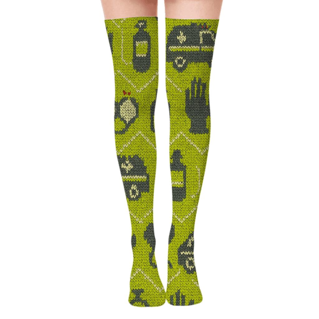 Paramedic Knit Illusion Rescue Tile stylish fashion over-the-knee socks