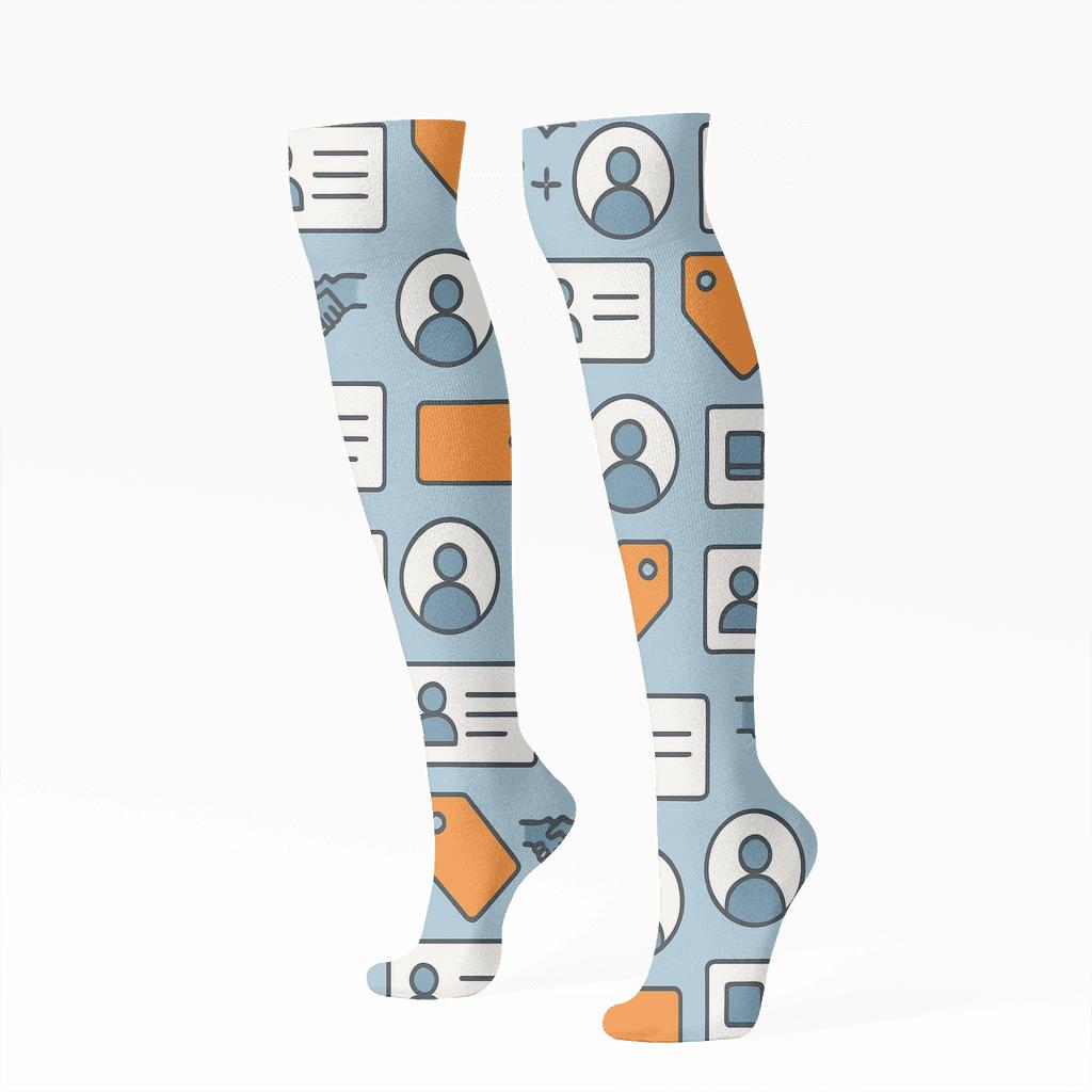 Business Card Lattice With Salesperson Energy stylish athletic knee-high socks