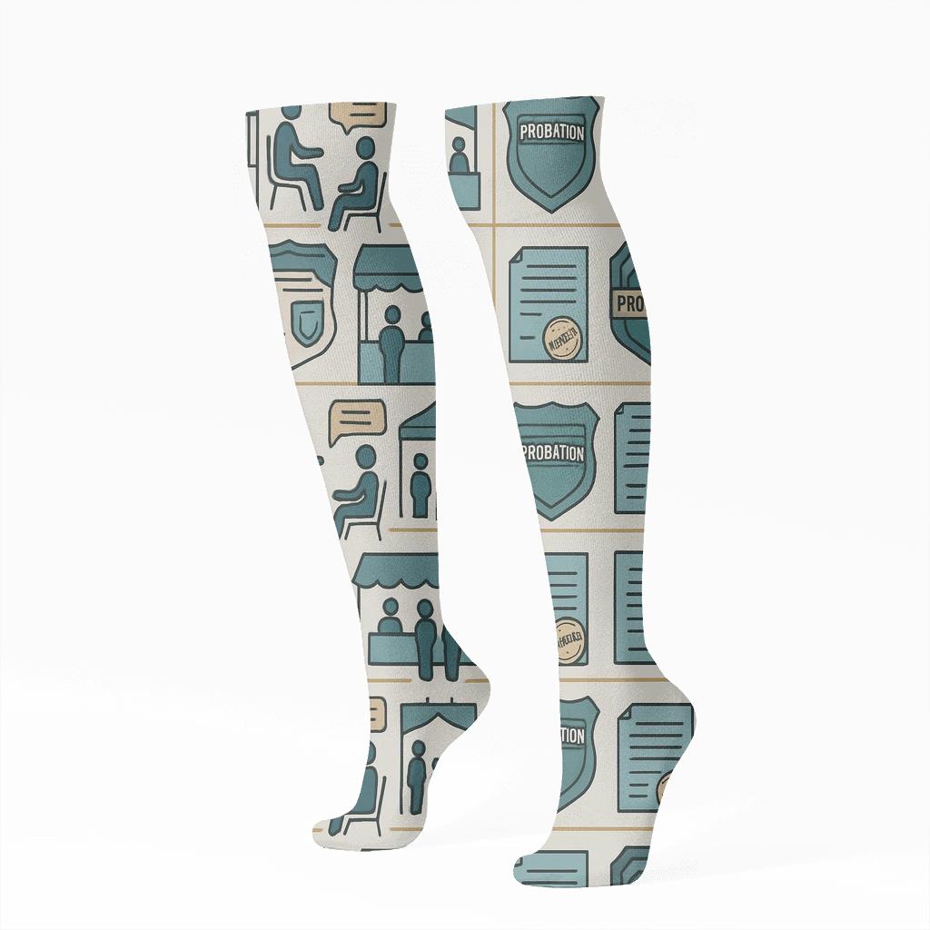 Community Service Mosaic With Probation Officer Support trendy patterned knee-high socks