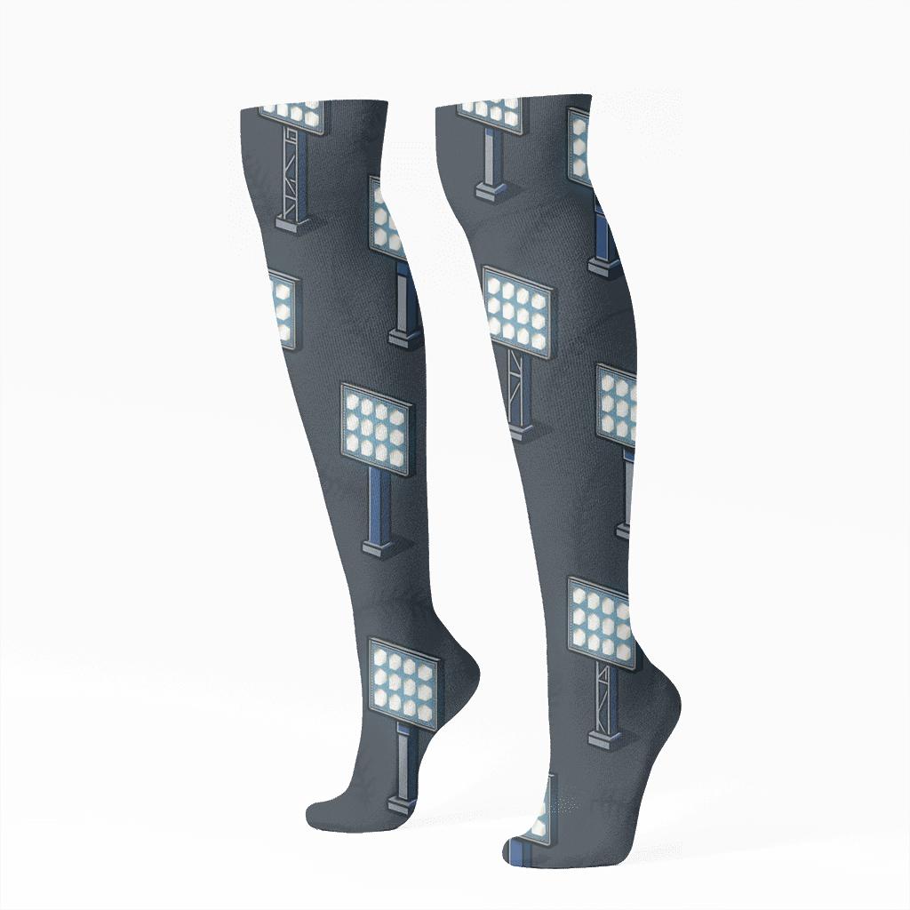 Stadium Light Lattice For Blue Jays unique graphic knee-high socks