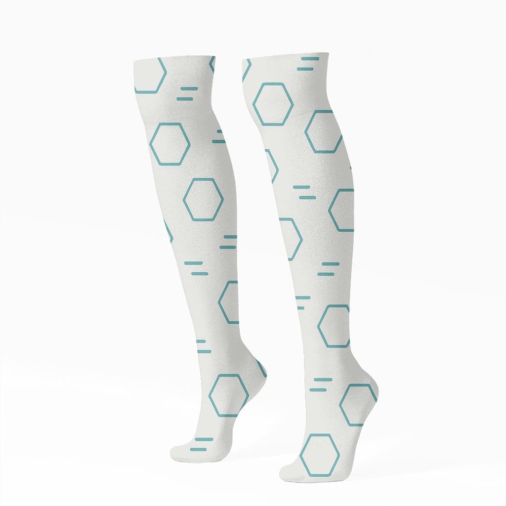 Hex Stitch Scatter unique graphic knee-high socks