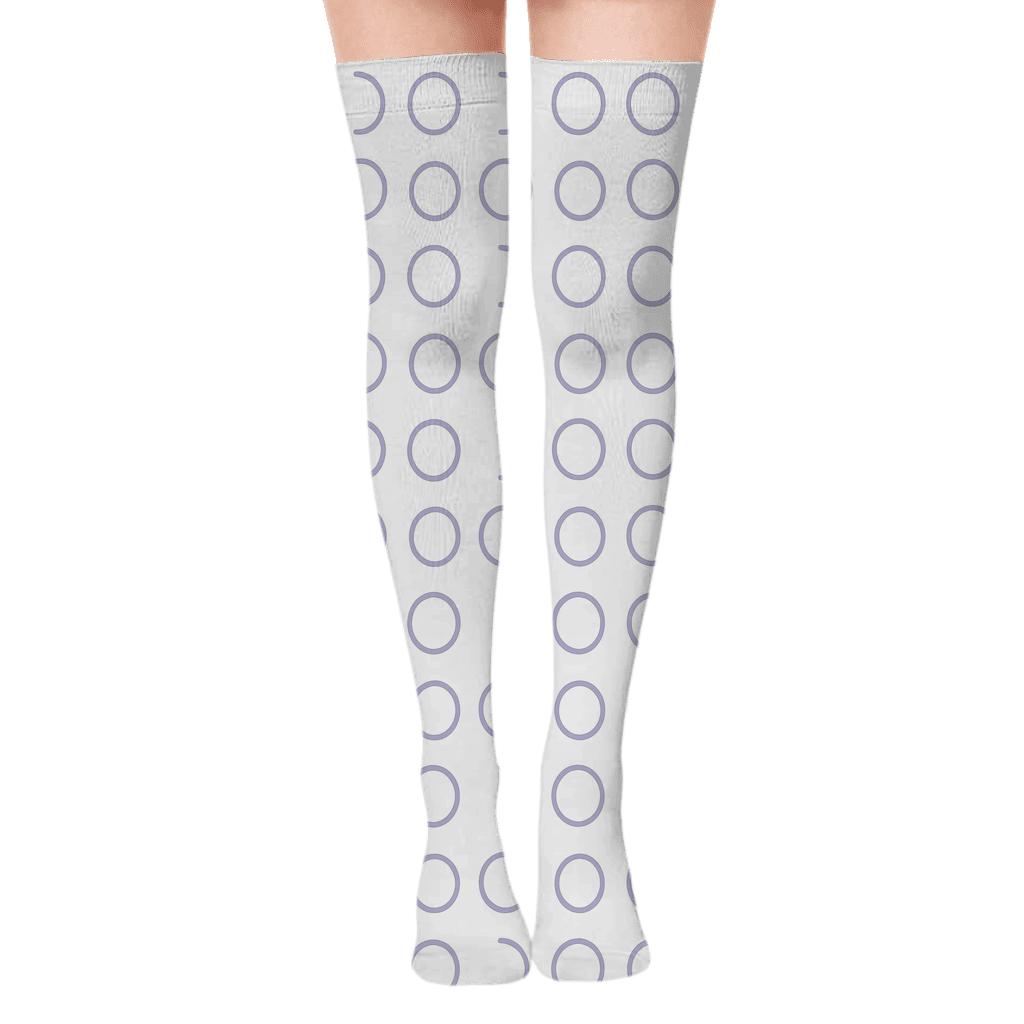 Ringlet Grid Interval designer print over-the-knee socks