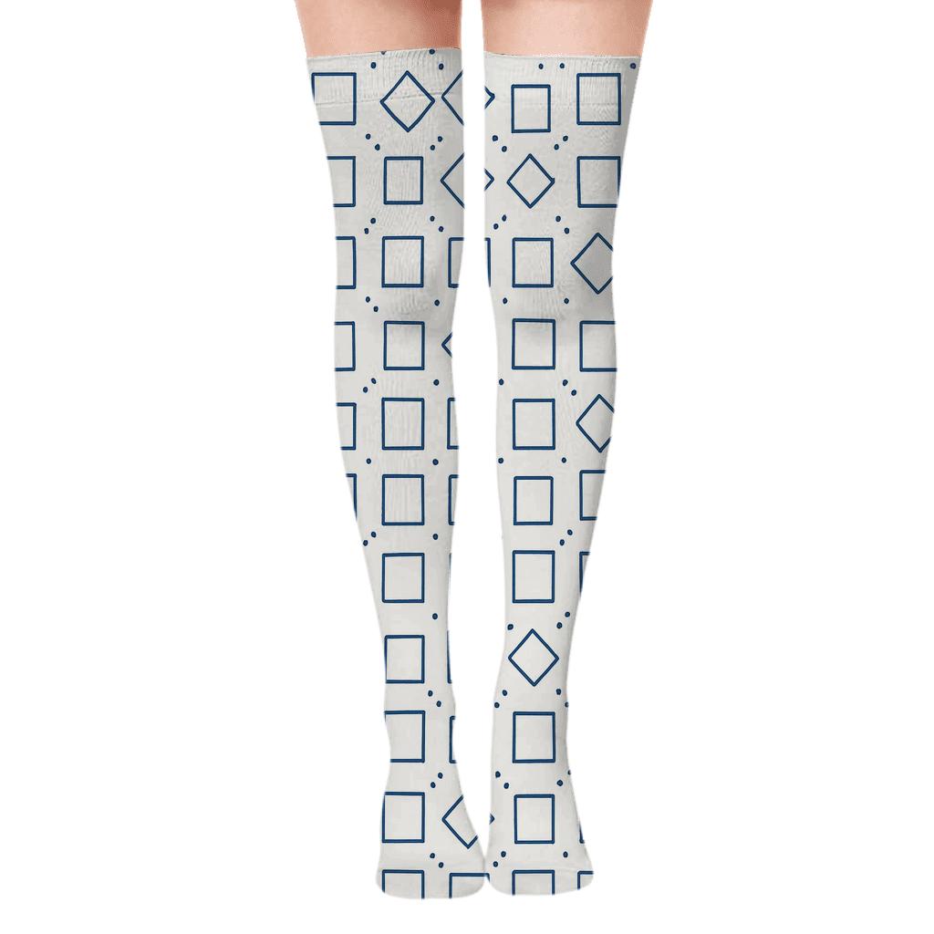 Square Knot Dotwork premium cozy over-the-knee socks