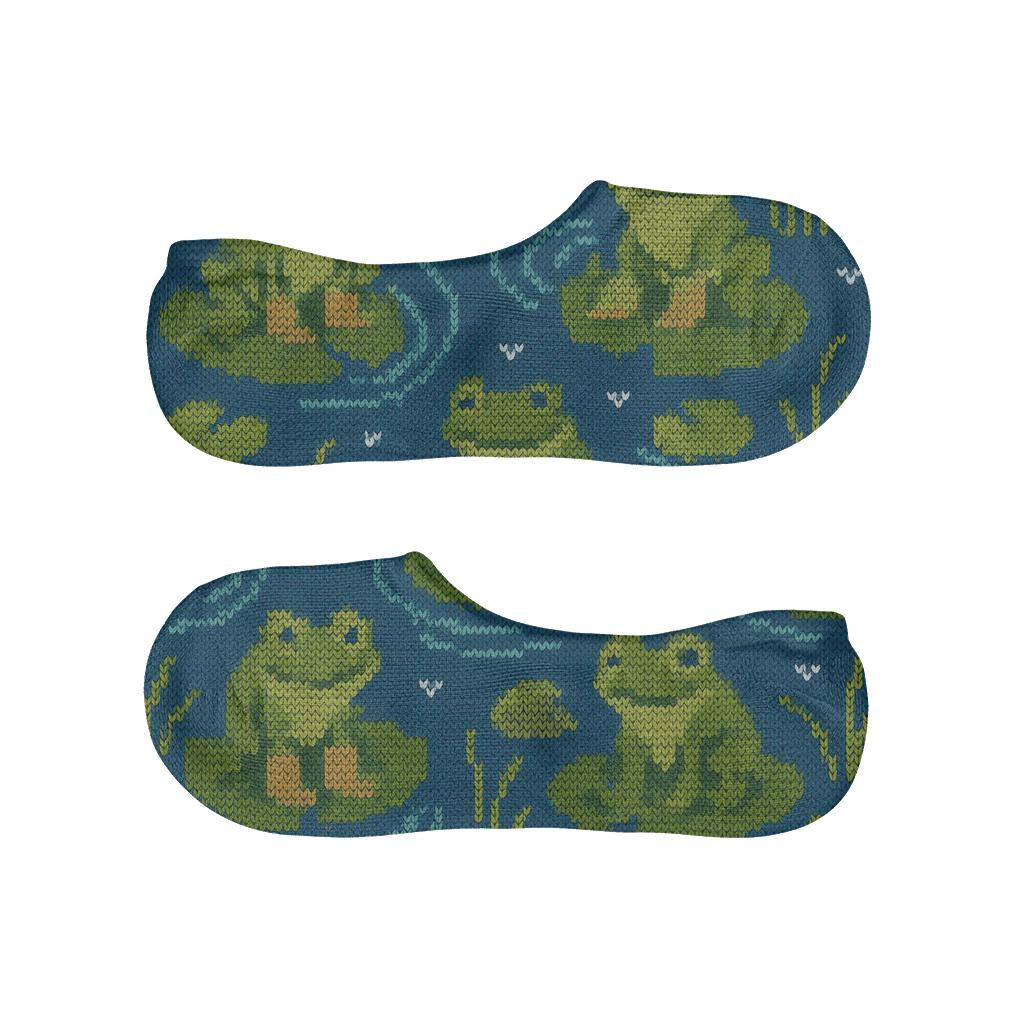 Knitted Pond Rhythm Frog Pattern personalized invisible socks