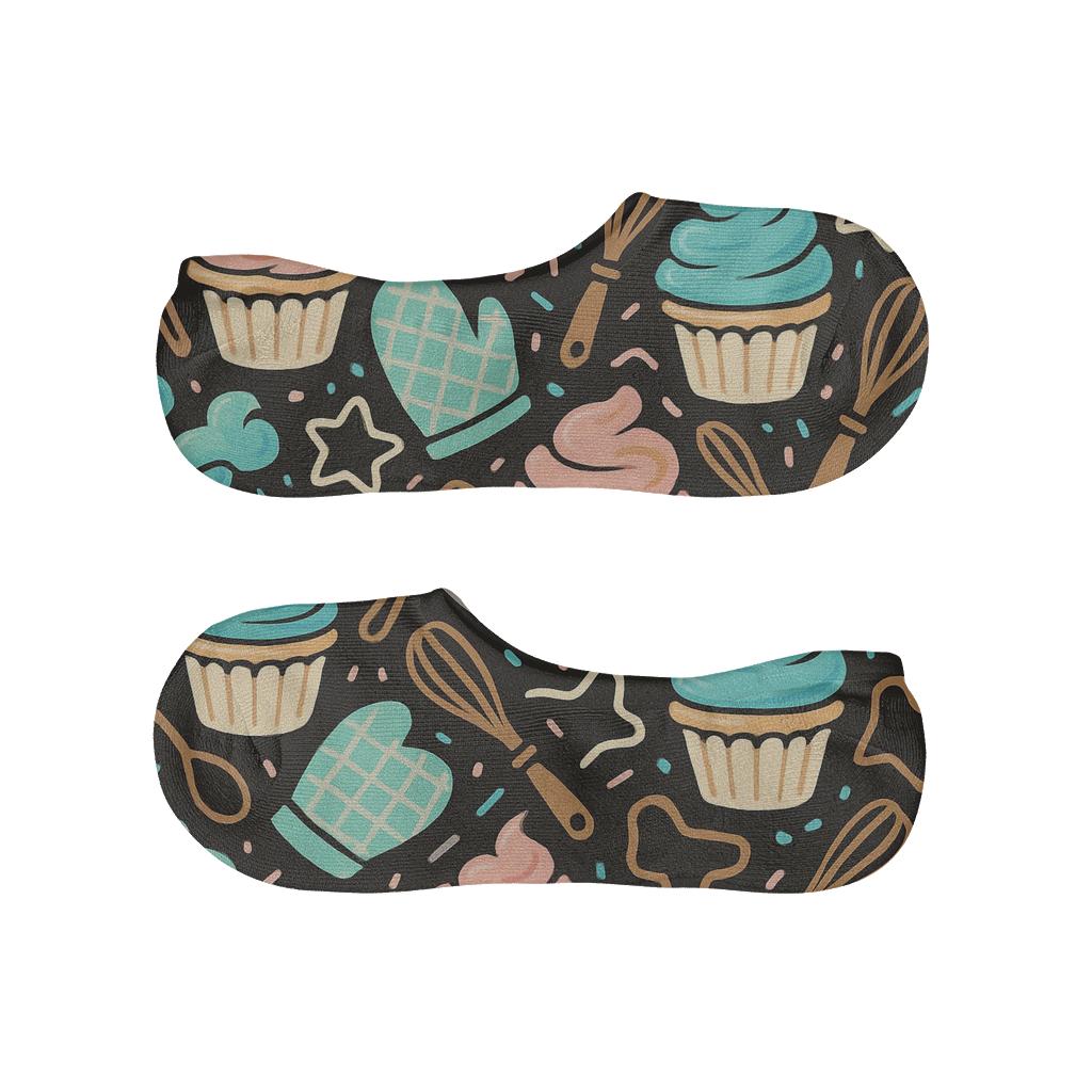 Cupcake Constellation Grid With Baker Charm soft cotton no-show socks