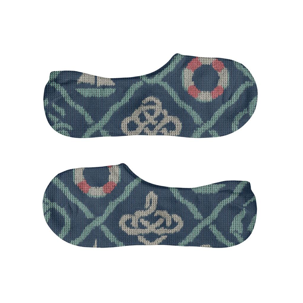 Sailor-Knitted Wave Lattice anti-slip no-show socks
