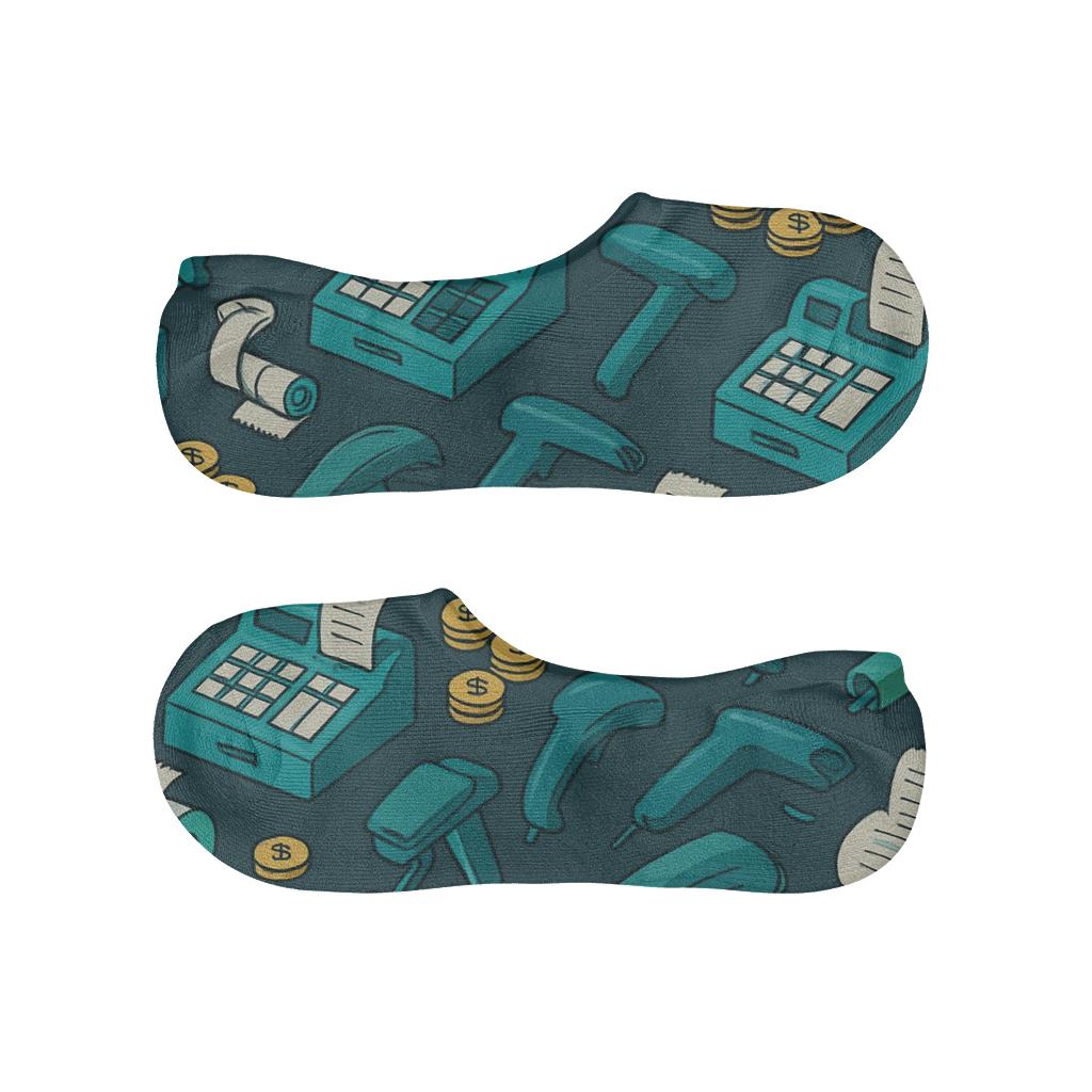 Barcode Constellation Cashier Collage custom no-show socks