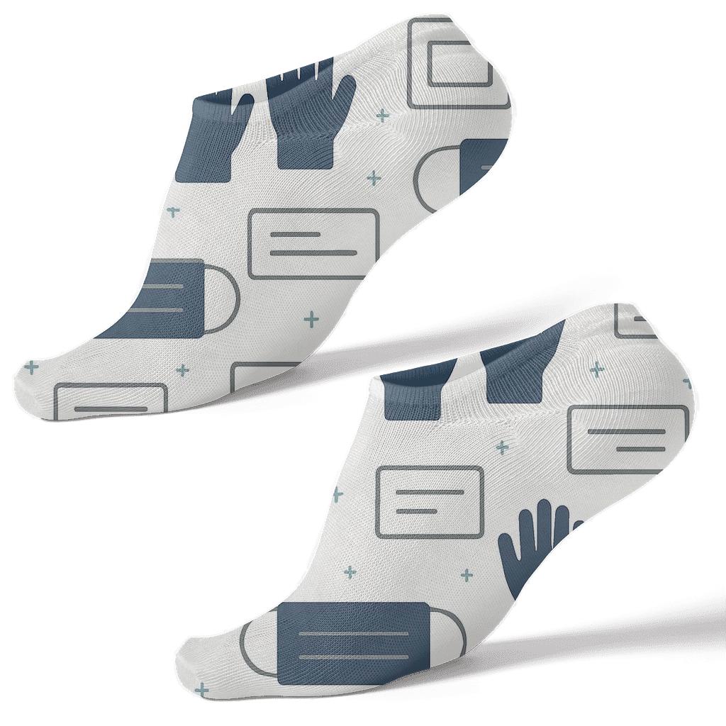 Surgical Masks And Charts With Surgeon designer print ankle socks
