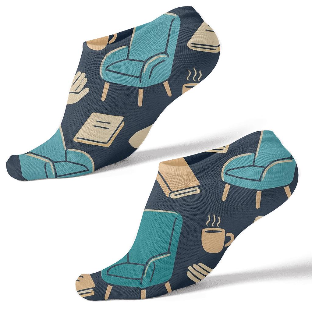 Therapy Chair Tessellation With Counselor Calm custom ankle socks