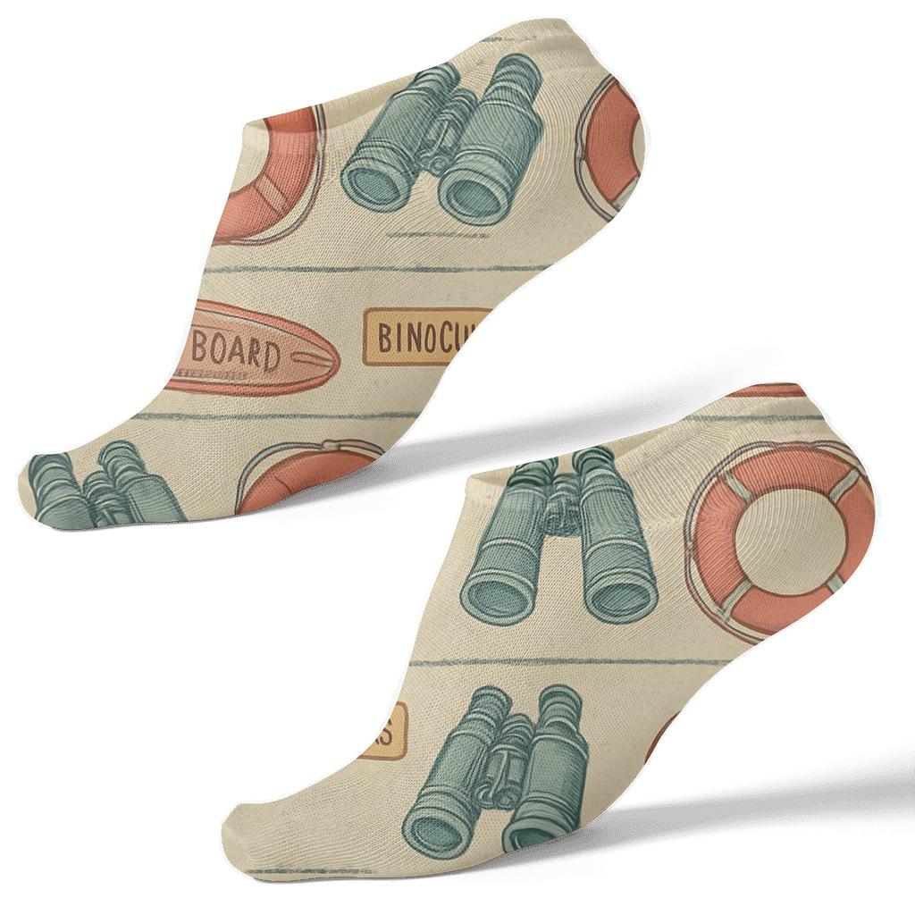 Beach Towel Bands With Lifeguard Icons comfortable cotton ankle socks