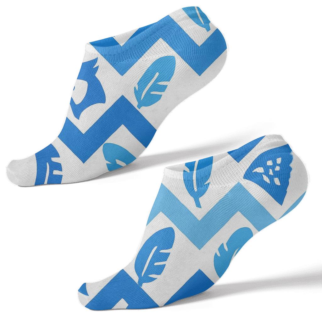 Blue Jay Crest Chevron On White Background comfortable cotton ankle socks