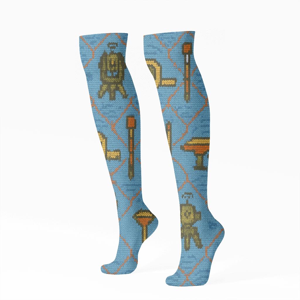 Topo Knit Illusion For The Modern Surveyor stylish athletic knee-high socks