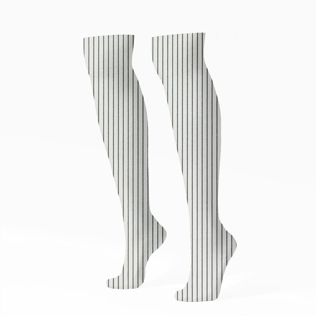 Moire Stripe Calm stylish athletic knee-high socks