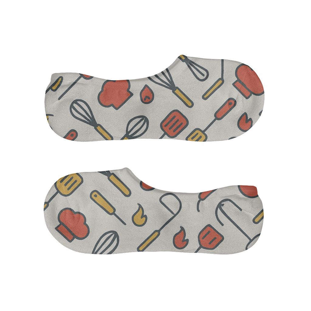 Utensil Lattice With Chef Spotlight soft cotton no-show socks